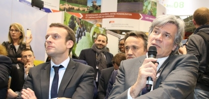 E Macron et S Le Foll assistent à la présentation des lauréats P3A